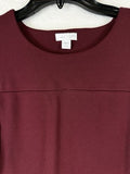 J Jill Dress Large Petite Ponte Knit Sleeveless Burgundy Red Womens