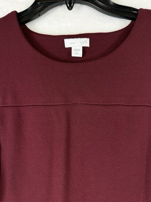 J Jill Dress Large Petite Ponte Knit Sleeveless Burgundy Red Womens