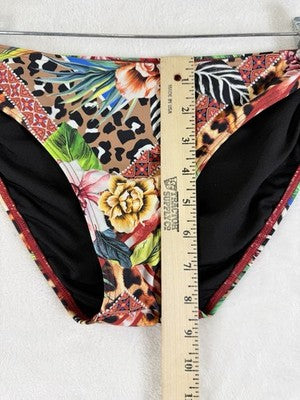 Venus Bikini Set Halter Top Medium Bottom Size 4 Animal Print Swimwear Womens