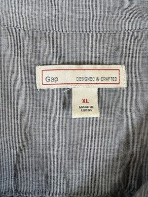 Gap Shirt Dress XL Women Gray 100% Cotton Midi Long Sleeve