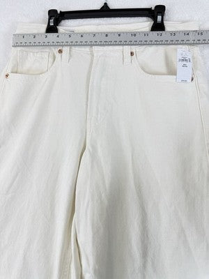 Gap Wide Leg Jeans Women 26 2 Petite Super Baggy Off White Ivory New NWT