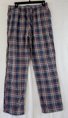 Toad And Co Large Mens Flannel Pajama Pants Shuteye Bottoms Red Plaid Gray Blue
