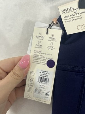 Calia By Carrie Underwood Leggings Small Inspire HR 7/8 Legging Blue NWT