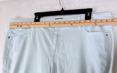 Talbots 20W Straight Leg Crop Jeans Mint Green Plus Size Womens