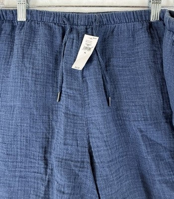 Gap Cotton Gauze Easy Shorts XL Womens Blue Pull On 3.5” New NWT