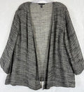 Eileen Fisher Open Front Cardigan 1X Gray Linen Blend Womens *FlawRead