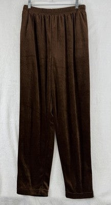Vintage Diane Von Furstenberg Large Pants Pull On Brown Velour Womens
