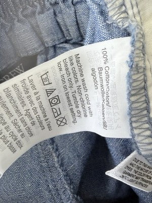 J Crew Crop Pants 4 Blue Chambray Lightweight Pull On 100% Cotton Womens