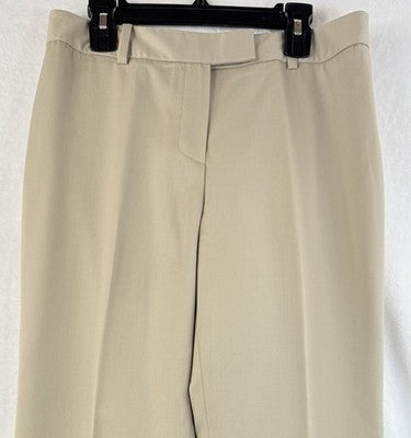 Brooks Brothers Caroline Fit Pants 4 Petite Beige Wool Straight Leg *FlawRead
