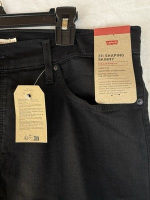 Levis 311 Shaping Skinny Jeans 32 Womens Black 32x30 New NWT