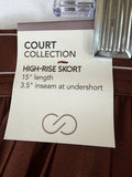 Calia Pleated Tennis Skort XL Brown Pull On 15” High Rise Womens New NWT