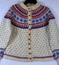 Carroll Reed Wool Cardigan Small Womens Vintage Fair Isle 70s 80s