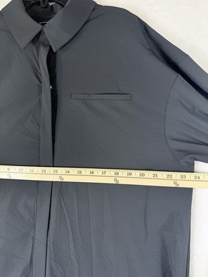 Nike 24.7 Perfect Stretch Shirt Medium Women Long Sleeve Oversized Black Top NEW