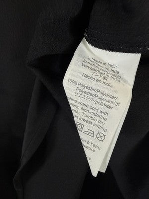 J Crew Ruffle Sleeve Neck Top Black XS Satin Crepe Long Sleeve Womens New NWT