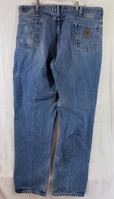Carhartt Jeans 44x34 Mens B17 DST Relaxed Fit Tapered Leg Blue *FlawRead