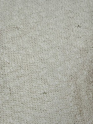 LL Bean Sweater Womens XS Cotton Slub Henley Ivory White Short Sleeve Womens