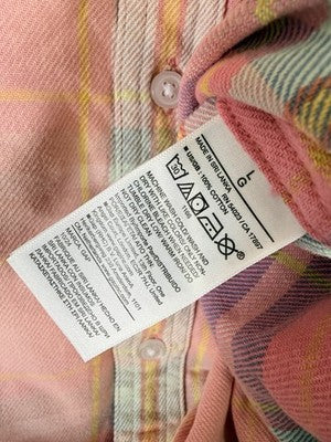 Gap The Big Shirt Mens Large Plaid Long Sleeve Button Up Sunwashed Twill New NWT