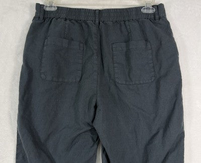 Seasalt Cornwall Nanterrow Trousers 10 Petite Pants Gray Blue Linen Cotton Women