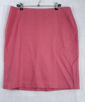 Talbots Skirt 16 Pink Textured Short Pencil A-Line Womens