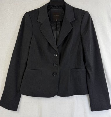 The Limited Blazer 6 Dark Gray Fitted Jacket 3 Button Womens
