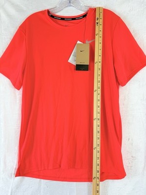 Nike Mens Miler T Shirt Small Running Orange Short Sleeve Dri Fit New NWT