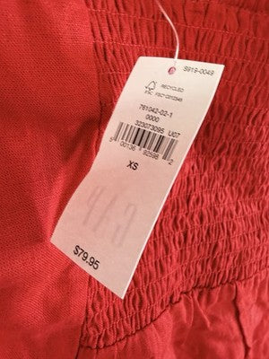 Gap Linen Blend Halter Mini Dress XS Women Red Tie Neck Short Sleeveless New NWT