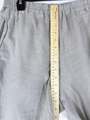 C&C California 100% Linen Pants Large Gray Beige Womens Straight Leg