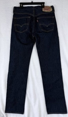 Levis 501 Jeans Mens Button Fly 30x32  Dark Blue Straight Leg