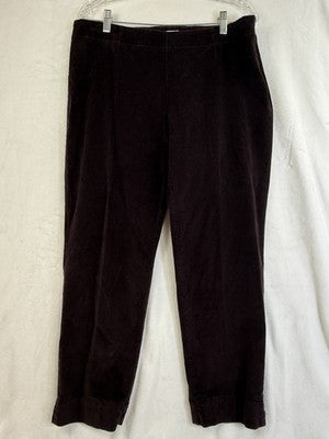 J Jill Corduroy Pants 14 Petite Burgundy Size Zip Womens