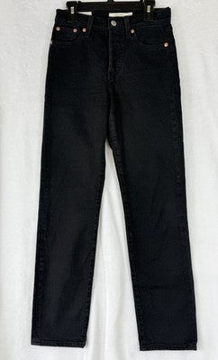 Levis Wedgie Straight 23 Jeans Womens Black 23x28 Button Fly Levi’s