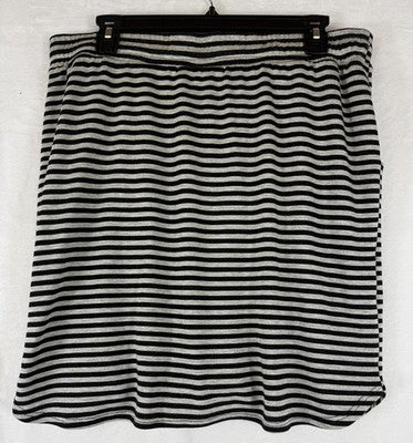 Stitch Fix XL Knit Skirt Renee C Blue Gray Black Striped Pull On Womens New NWT
