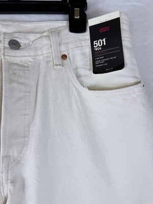 Levis 501 ‘90s Womens Jeans 30 30x32 White Ivory Button Fly Original New