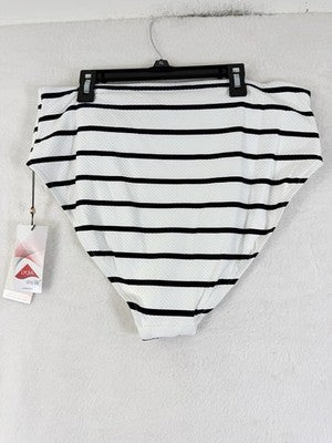 Calia Swim Bottom XL Womens Coastal Stripe Mid Rise Bikini Swimwear New NWT