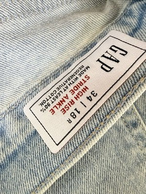 Gap High Rise Stride Wide Leg Ankle Jeans 34 18 Women Light Blue New NWT