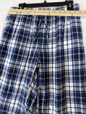 Lands End Flannel Pajama Pants Medium Mens Blue Plaid