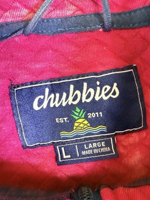 Chubbies Large Pullover 1/4 Zip Shirt Let Me Pink Quilted Sweatshirt New NWT