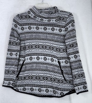 T By Talbots Tops Small Petite Long Sleeve Nordic Fair Isle Turtleneck Womens SP