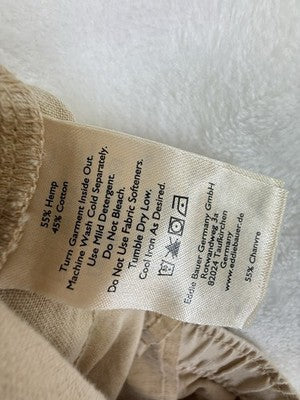 Eddie Bauer Shorts Small Women Hemp Cotton Pull On Ecru Beige 5”