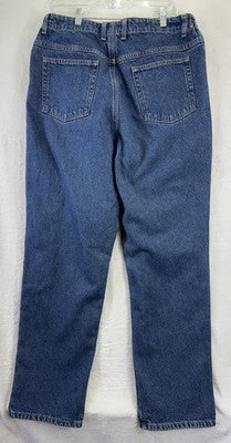 LL Bean Double l Flannel Lined Jeans Womens 16 Tall Blue Original Fit Relaxed