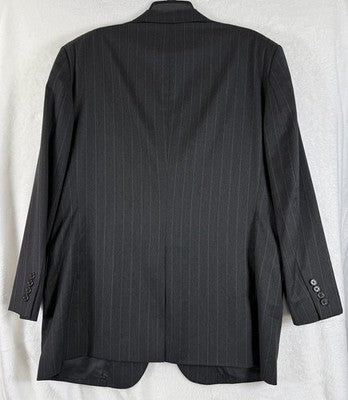 Jos A Bank Blazer 43r Wool Mens Charcoal Gray Pinstriped Jacket Gordon