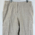 Talbots Southampton Pants 16 100% Linen Beige Straight Leg Womens