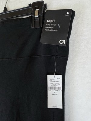 Gap Fit Small Petite Smooth High Rise Crop Flare Leggings Black Women New NWT