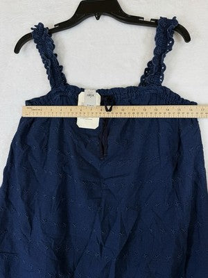 Gap × DÔEN Eyelet Shift Mini Dress Small Women Blue Sleeveless Short Doen New