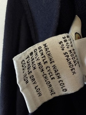 Vintage Talbots Knit Pants XL Navy Blue Pull On Straight Leg