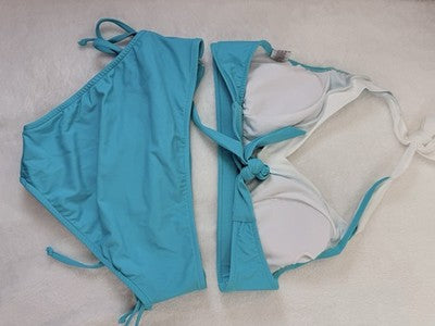 Venus Bikini Set Small Halter Top 6 Bottom 4 Aqua Blue Womens Swimwear
