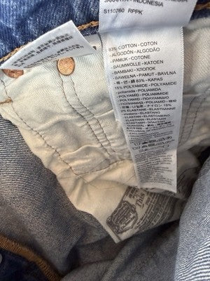 Levis 501 Skateboarding Jeans Mens Button Fly Strong 30x32 Blue Straight Leg