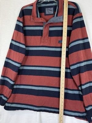 LL Bean Rugby Shirt XL Tall Polo Long Sleeve Knit Mens XLT Traditional Fit