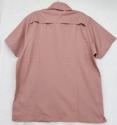 X Caster Shirt Small Salmon Pink Short Sleeve Button Up Mens XCaster Fishing UPF
