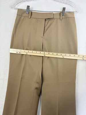 Brooks Brothers Caroline Fit Pants 4 Petite Beige Wool Straight Leg *FlawRead