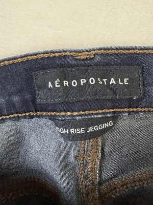 Aeropostale High Rise Jegging 8 Short Dark Blue Jeans Womens Denim